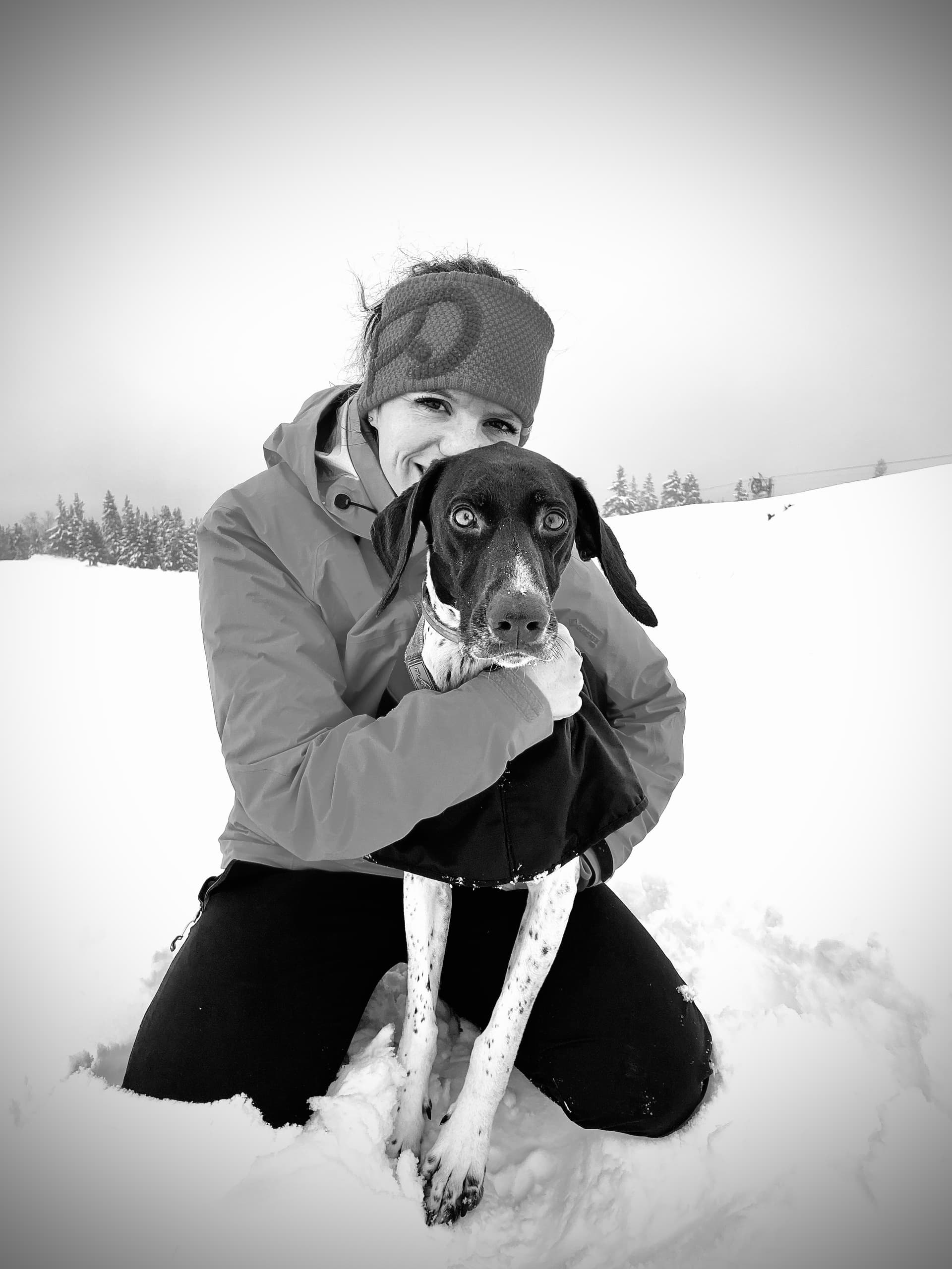 Gaelle avec Ina dans la neige — La Bande à Ina